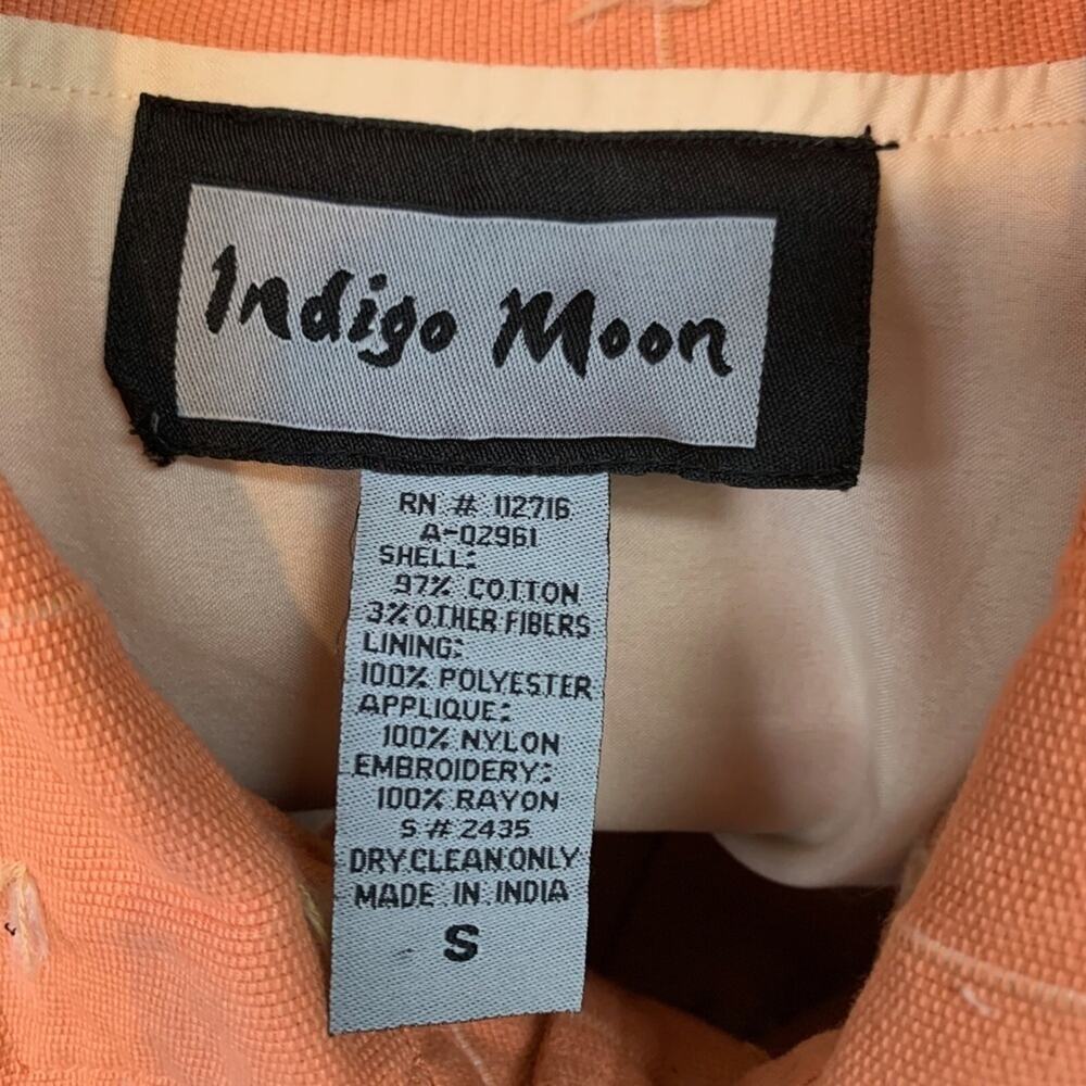 INDIGO MOON Embroidered Lined Blazer Jacket sz S - Picture 13 of 16